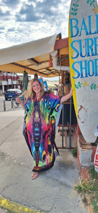 Gorgeous Plus Size Boho "Breezy Butterfly" Hippie Kaftan Beach Dress Cover Up