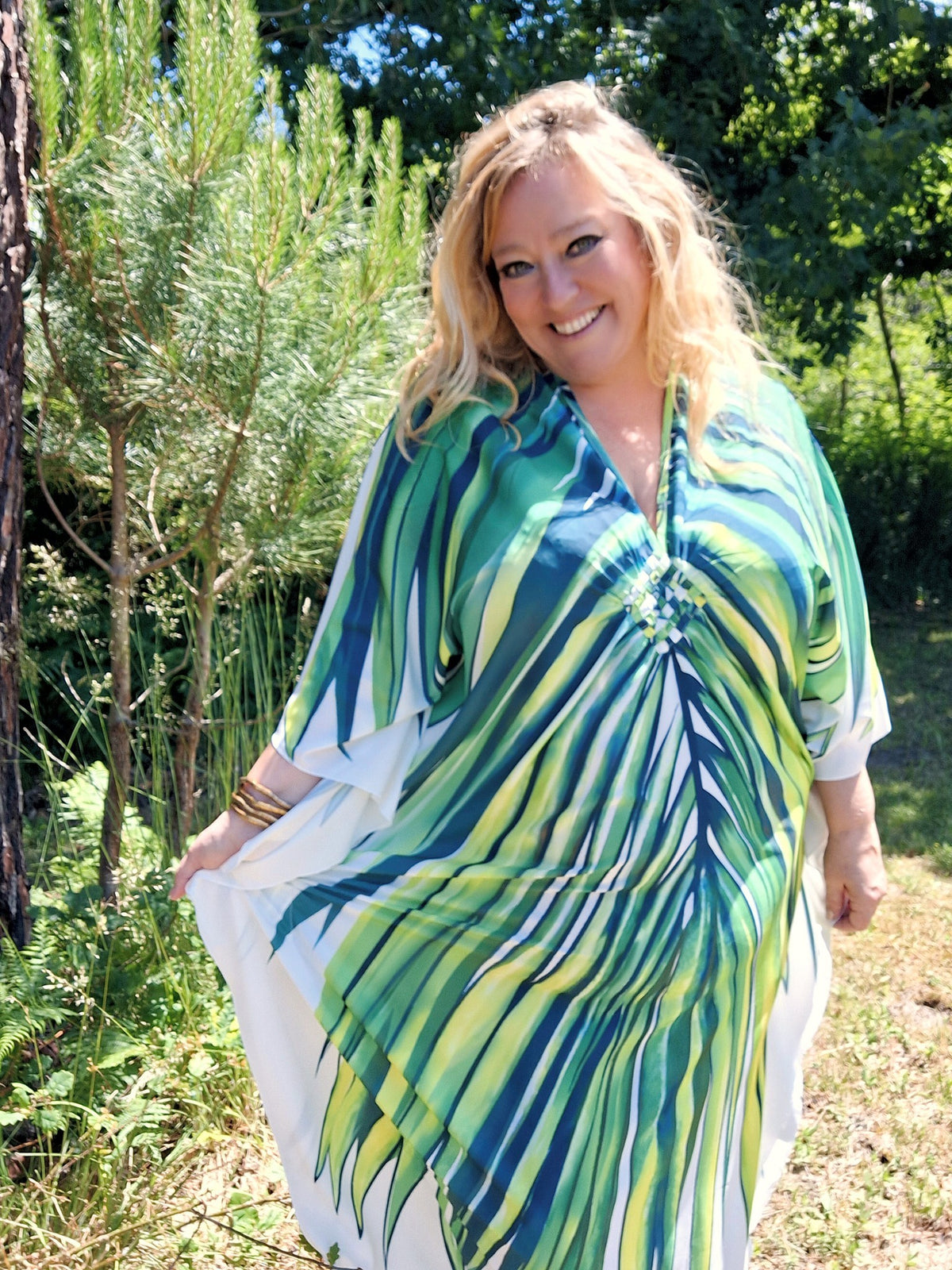 Plus Size Boho "Splendour in the Grass" Hippie Kaftan Beach Dress Cover Up