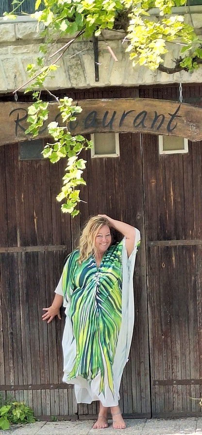 Plus Size Boho "Splendour in the Grass" Hippie Kaftan Beach Dress Cover Up