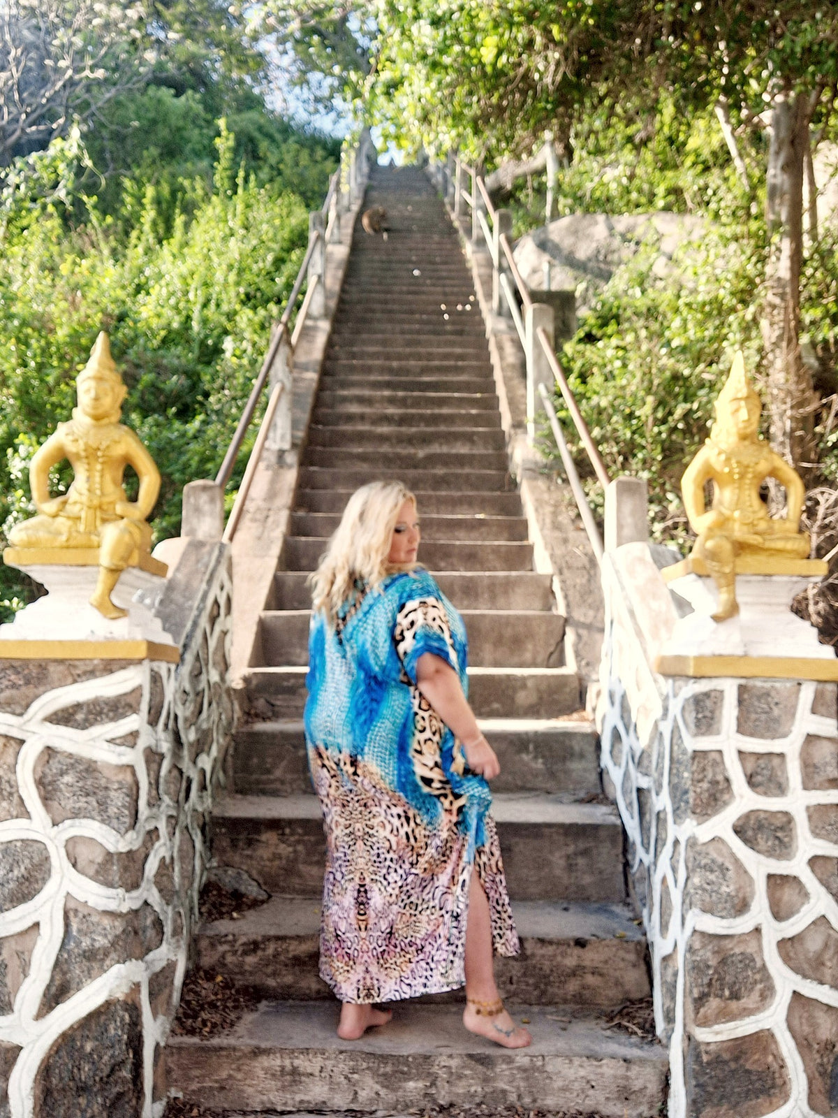 Plus Size Boho "Blue Pussycat" Sexy Hippie Kaftan Beach Dress Cover Up