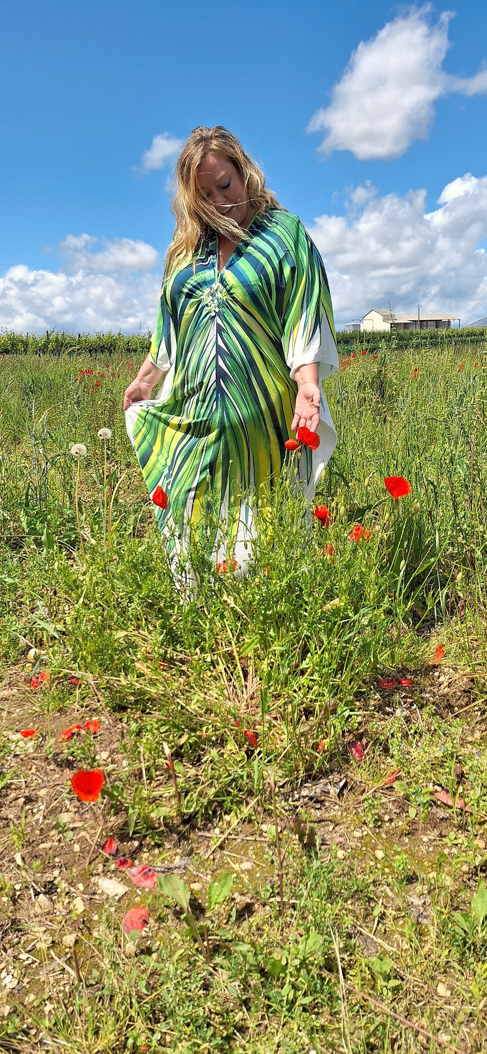 Plus Size Boho "Splendour in the Grass" Hippie Kaftan Beach Dress Cover Up