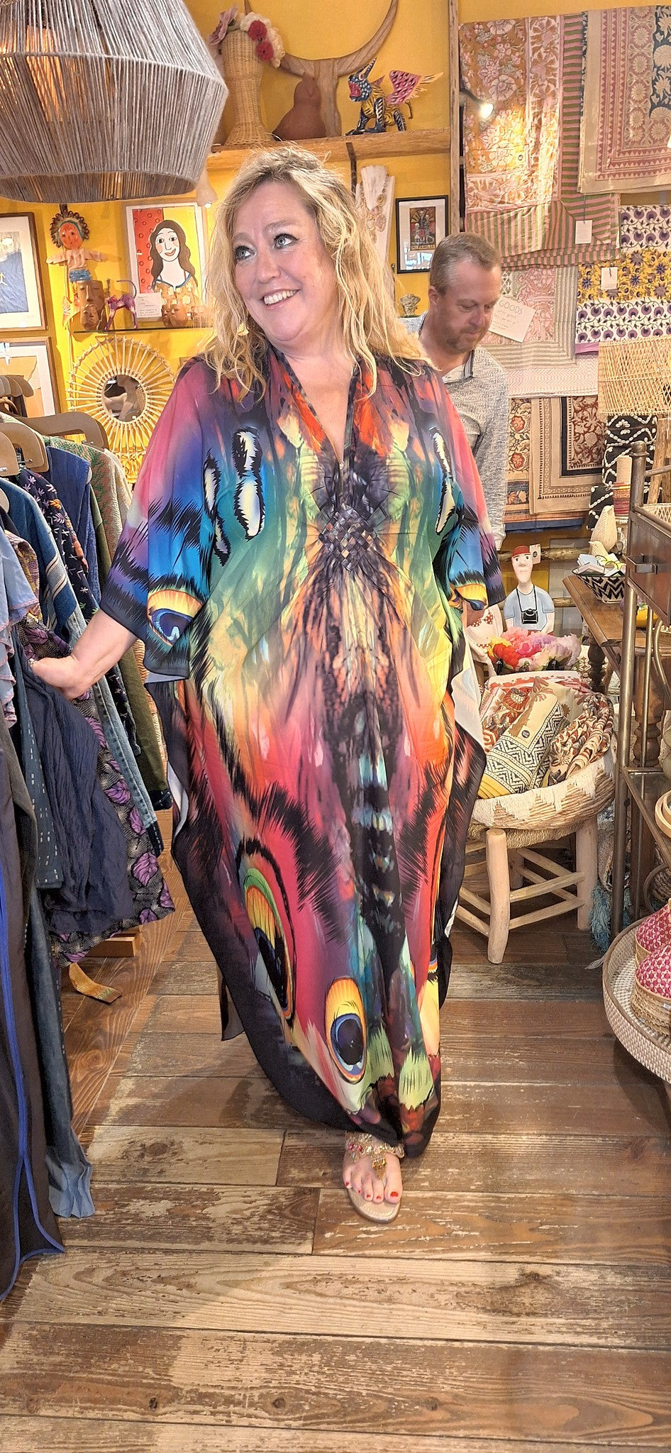 Gorgeous Plus Size Boho "Breezy Butterfly" Hippie Kaftan Beach Dress Cover Up