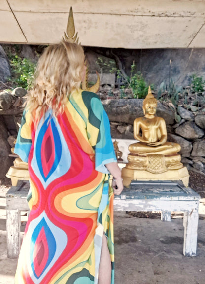 Gorgeous Plus Size Boho "Funky Sunshine" Hippie Kaftan Beach Dress Cover Up