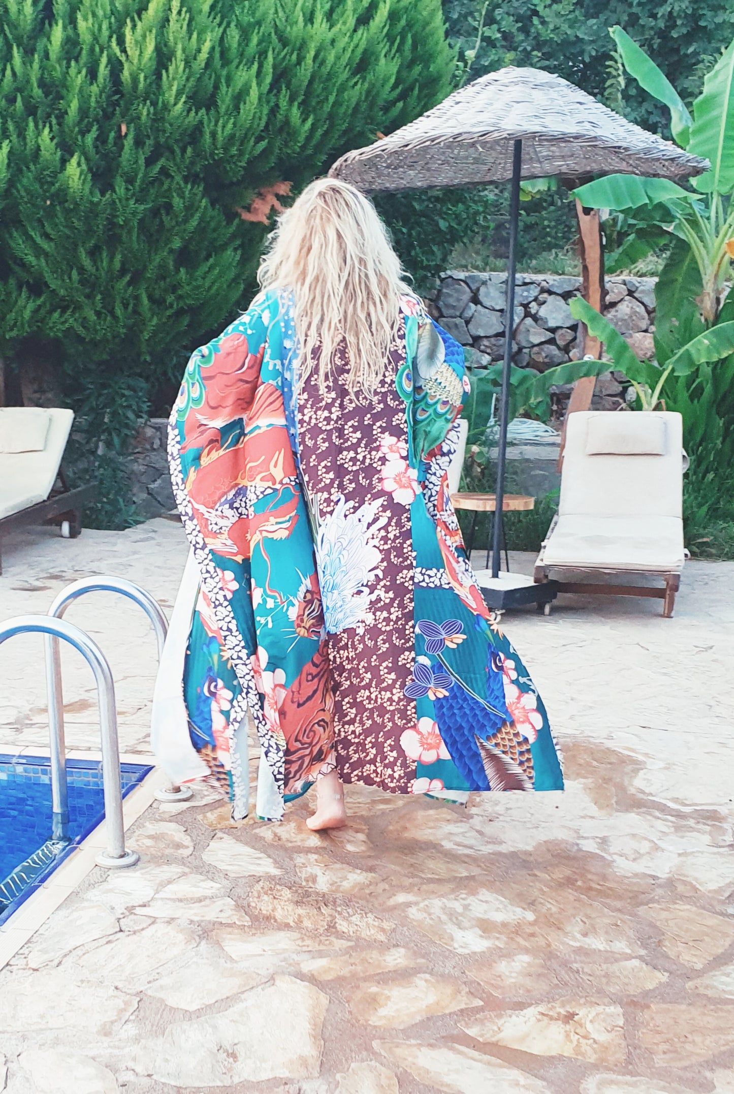 plus size boho hippie daisy dragaon kimono