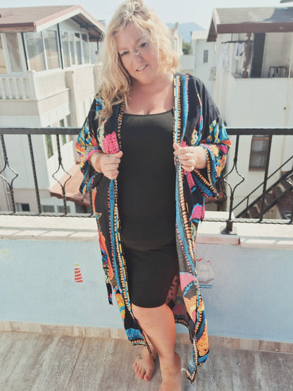 plus size boho hippie kimono