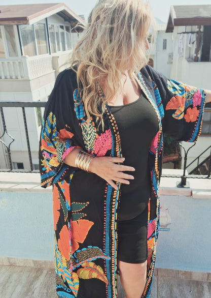 plus size boho hippie kimono