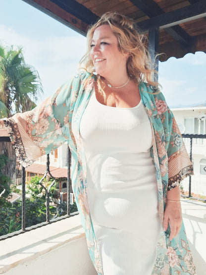 plus size boho kimono