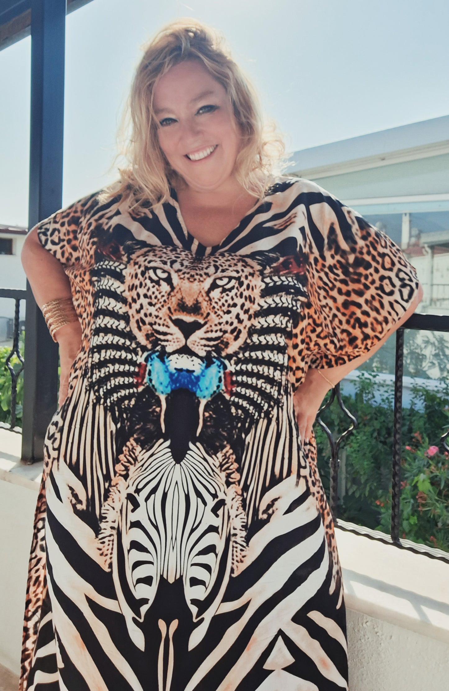 plus size boho hippie kaftan leopard