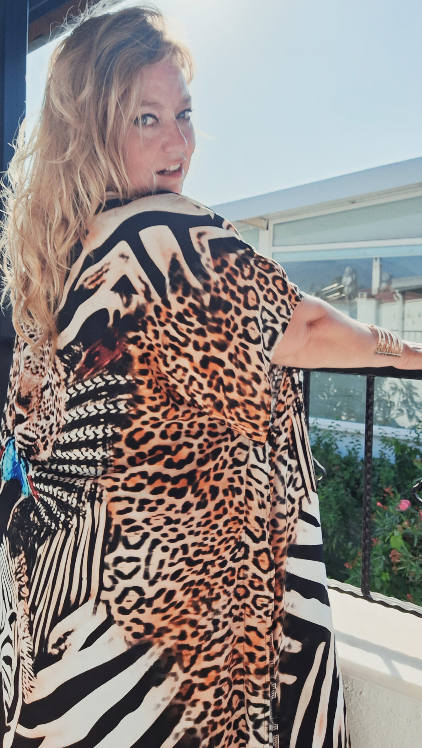 plus size boho hippie kaftan leopard